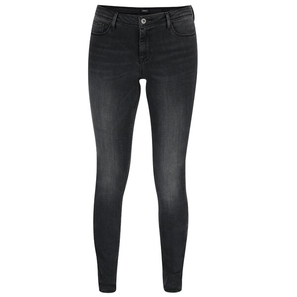 Blugi skinny gri inchis cu talie medie - ONLY Carmen