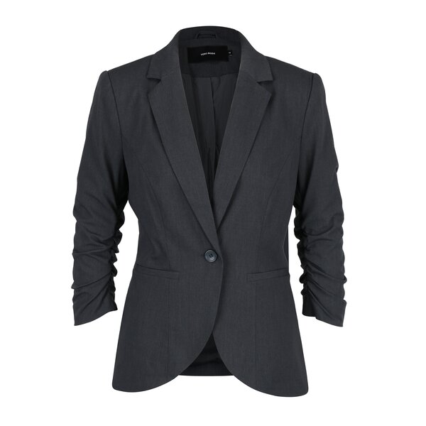 Sacou gri inchis cu revere si umeri intariti - VERO MODA Wrinkly