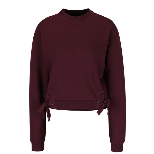 Bluza bordo scurta cu sireturi laterale TALLY WEiJL