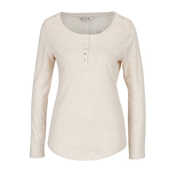 Bluza crem melanj cu broderie la spate M&Co