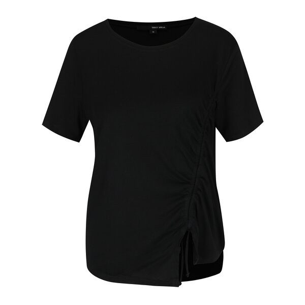 Tricou negru asimetric cu sireturi TALLY WEiJL