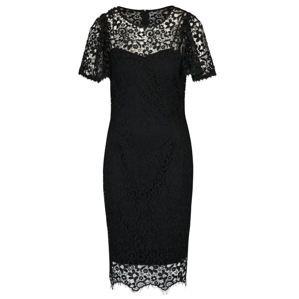 Rochie neagra din dantela Paper Doll