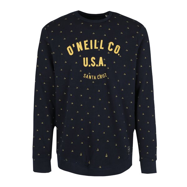 Bluza bleumarin&galben cu print geometric si broderie ONeill