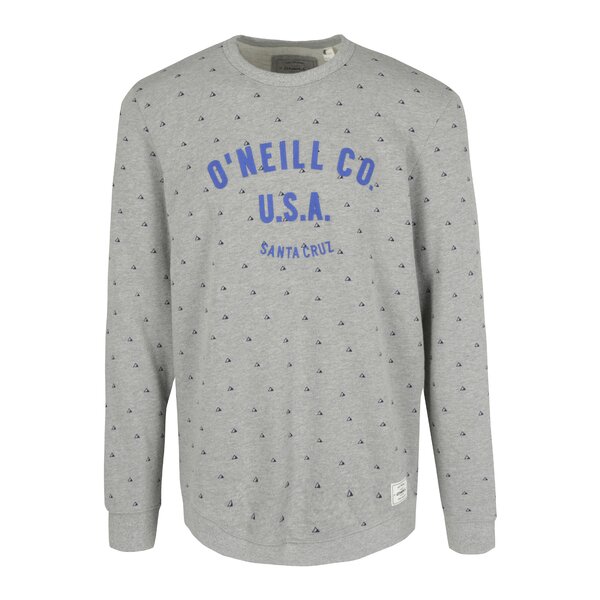 Bluza gri&mov cu print geometric si broderie ONeill