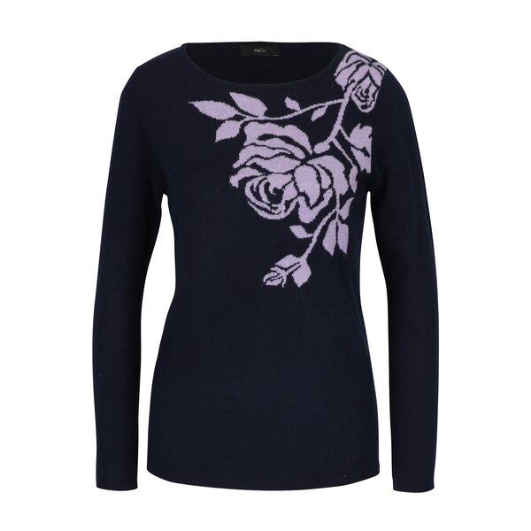 Pulover bleumarin cu print floral pentru femei M&Co
