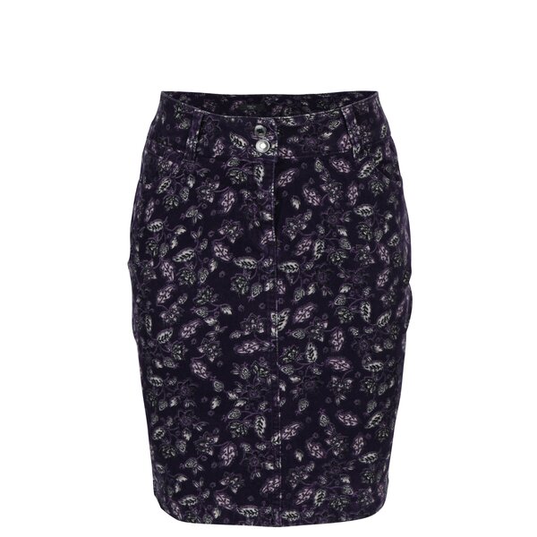 Fusta mini mov cu print floral din material reiat M&Co