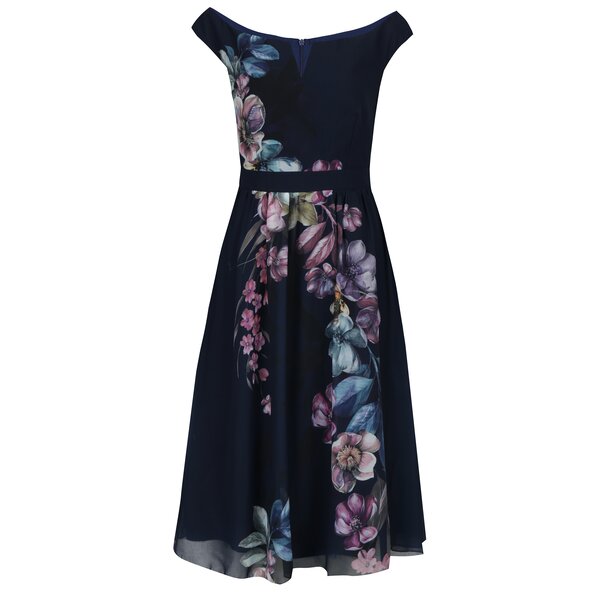 Rochie bleumarin cu print floral Little Mistress