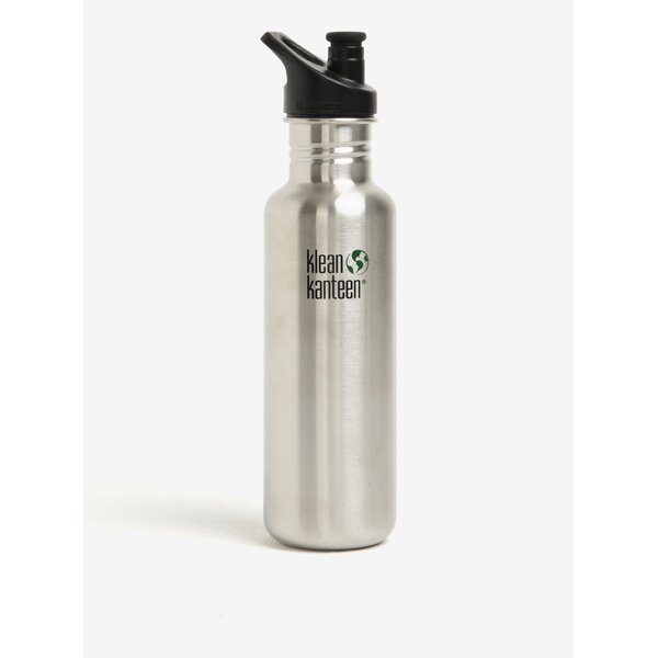 Recipient de apa din otel inoxidabil cu capac infiletabil si mustiuc Klean Kanteen Classic 800 m