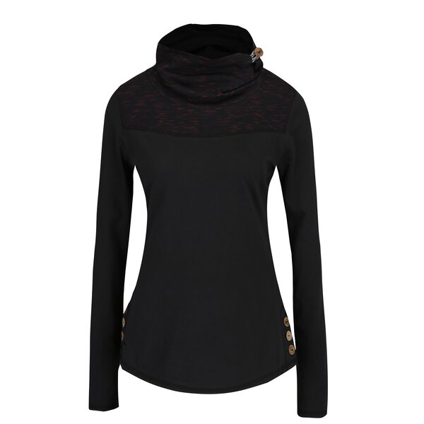 Bluza negru melanj cu guler inalt Ragwear Willow
