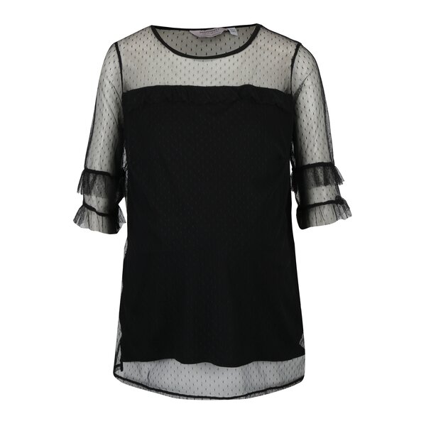 Bluza neagra cu maneci 3/4 din plasa cu buline Dorothy Perkins Maternity
