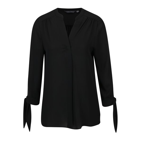 Bluza neagra cu funde la mansete Dorothy Perkins Tall