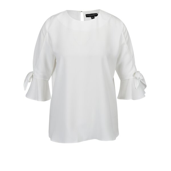 Bluza crem cu maneci cu volane si funde Dorothy Perkins