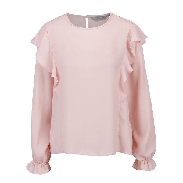Bluza roz pal cu volane Dorothy Perkins Petite