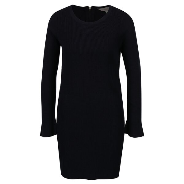 Rochie tricotata neagra cu volane la maneci Dorothy Perkins Petite