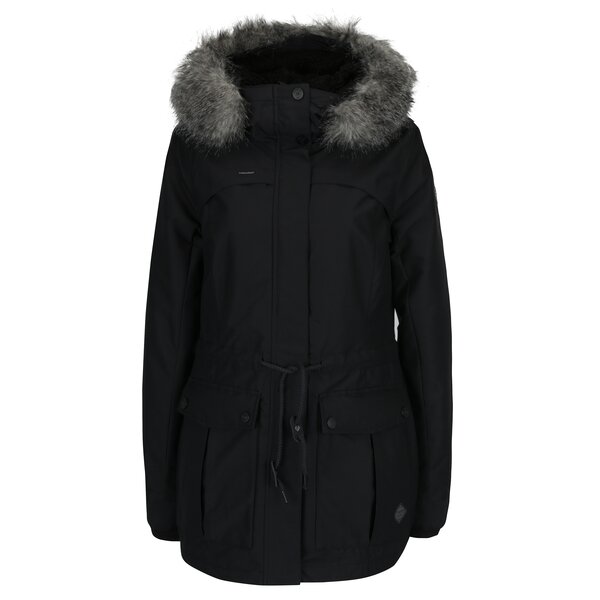 Geaca parka neagra cu gluga pentru femei - Ragwear Jewel
