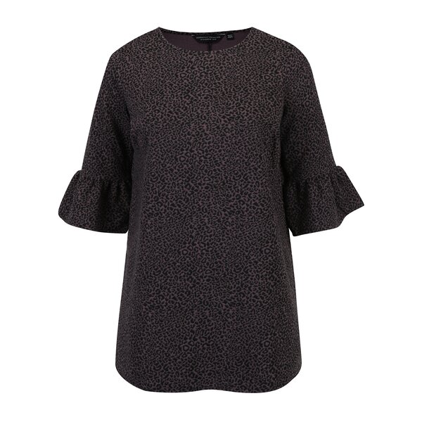 Bluza cu animal print si maneci clopot Dorothy Perkins Curve