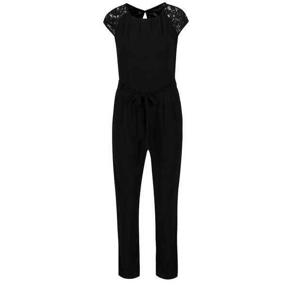 Salopeta neagra cu insertie de dantela Dorothy Perkins