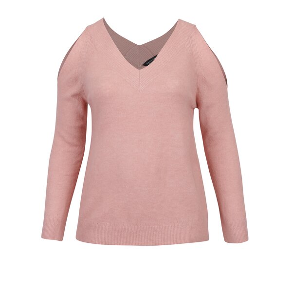 Pulover roz cu decupaje pe umeri Dorothy Perkins Curve