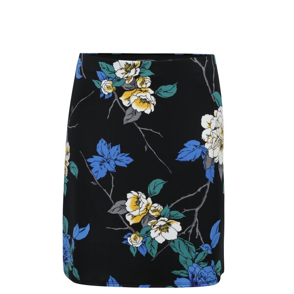 Fusta neagra cu print floral Dorothy Perkins Petite