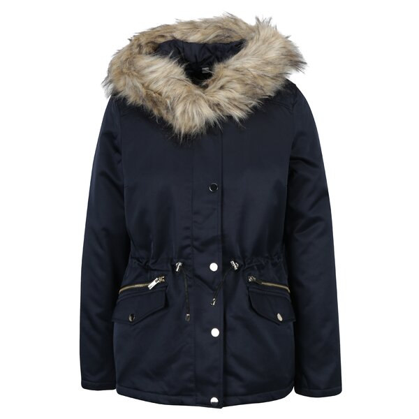 Geaca parka bleumarin cu blana Dorothy Perkins Petite