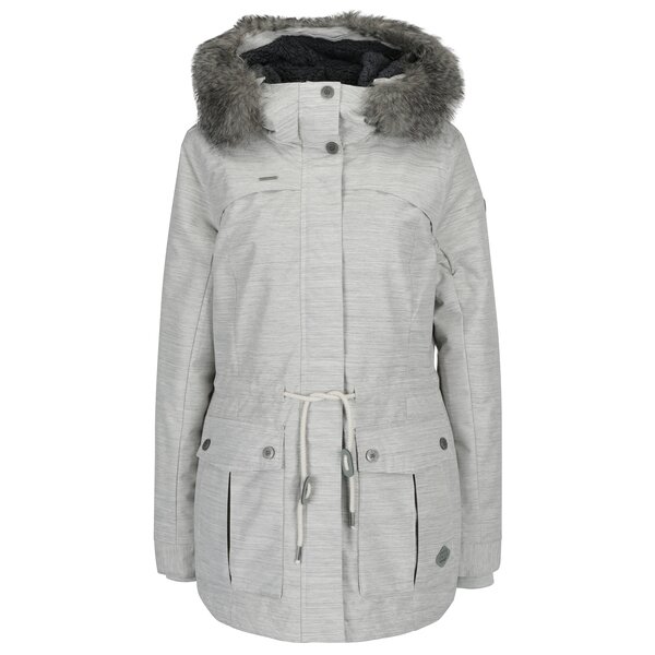 Geaca parka gri deschis melanj cu gluga pentru femei - Ragwear Jewel