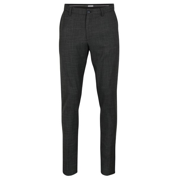 Pantaloni skinny gri inchis cu model discret - Selected Homme Math