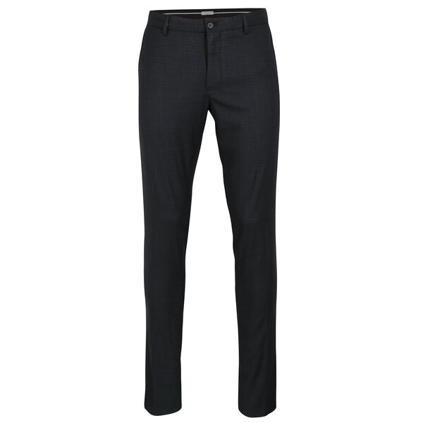 Pantaloni skinny bleumarin cu model discret - Selected Homme Math