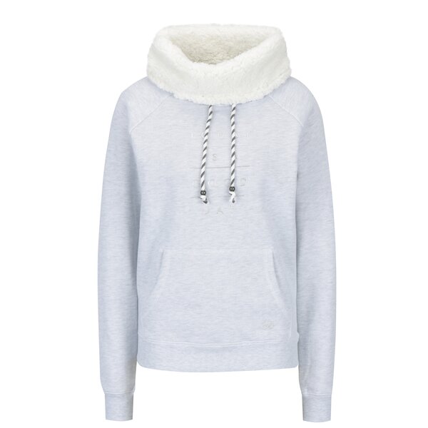 Bluza gri cu guler inalt din blana artificiala Hailys Karina