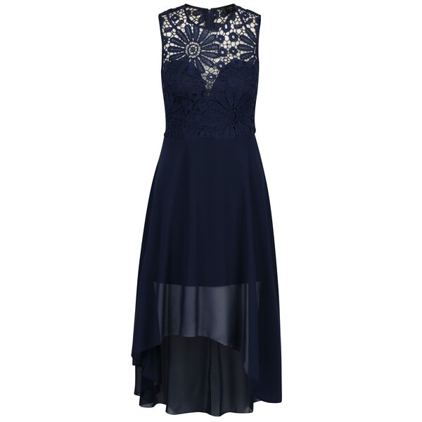Rochie asimetrica bleumarin cu dantela AX Paris