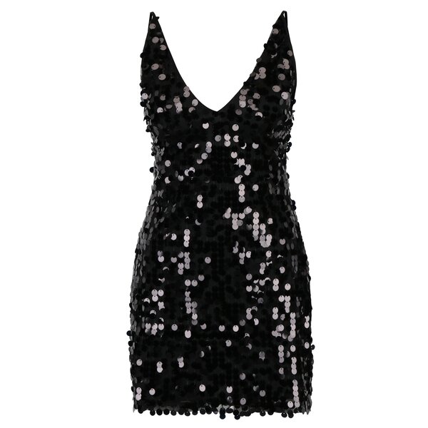 Rochie mini neagra cu paiete largi AX Paris
