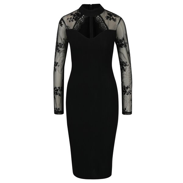 Rochie neagra cu maneci transparente AX Paris