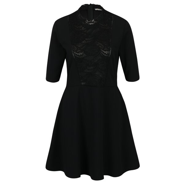 Rochie neagra cu insertie de dantela - Rich & Royal