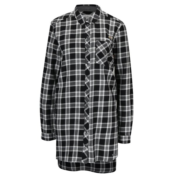 Camasa lunga alb & negru cu print tartan pentru femei s.Oliver