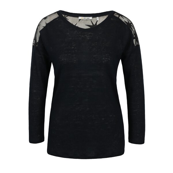 Bluza neagra cu spate translucid - Rich & Royal