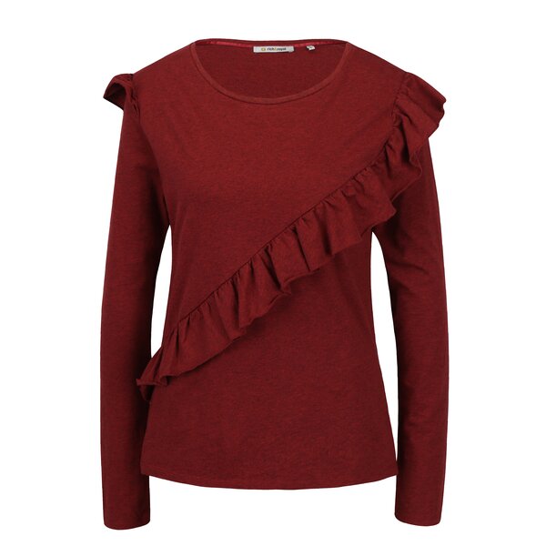 Bluza caramizie cu volan transversal discret - Rich & Eoyal