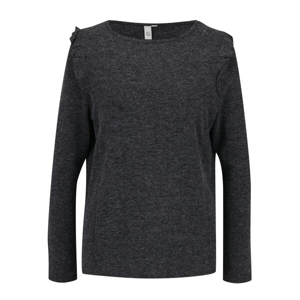 Bluza gri melanj cu volane pe umeri s.Oliver