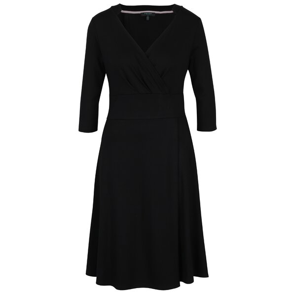 Rochie neagra cu decolteu suprapus Fever London Andrea