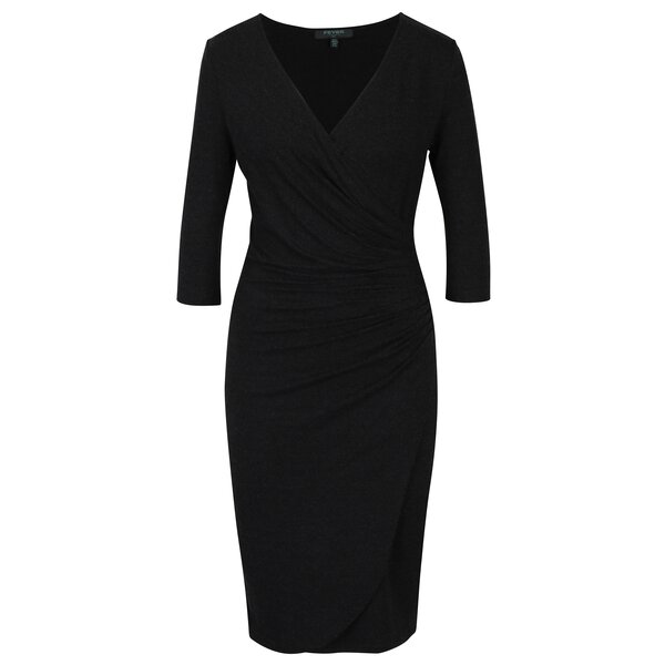 Rochie negru melanj cu model suprapus Fever London Doya