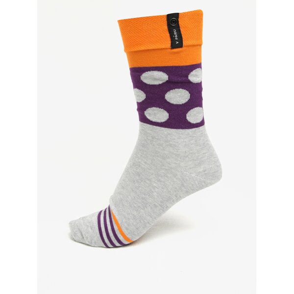 Sosete lungi gri & oranj unisex V páru