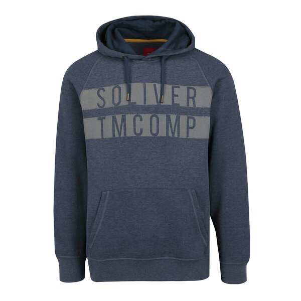 Hanorac albastru cu print si maneci raglan pentru barbati s.Oliver
