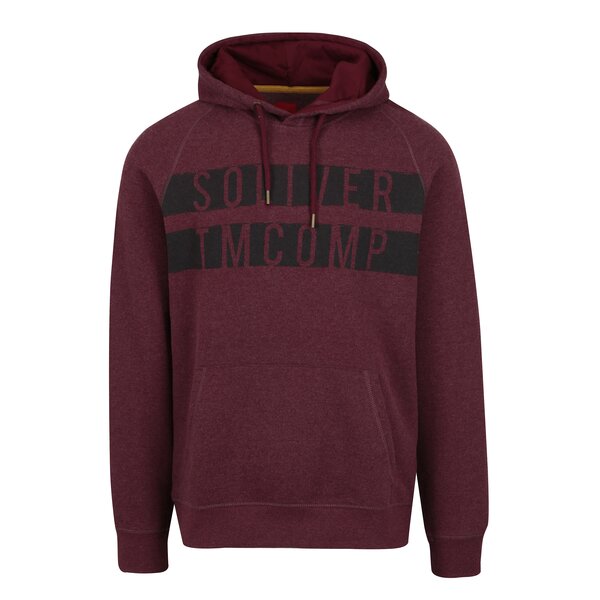 Hanorac bordo cu print si maneci raglan pentru barbati s.Oliver