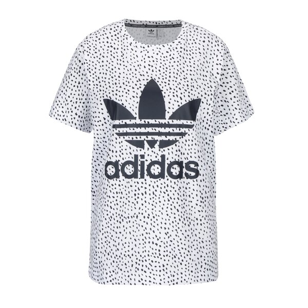 Tricou alb cu print marunt si logo pentru femei adidas Originals