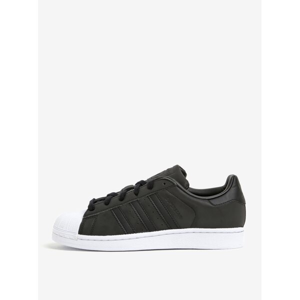 Pantofi sport negri cu varf alb pentru femei adidas Originals Superstar