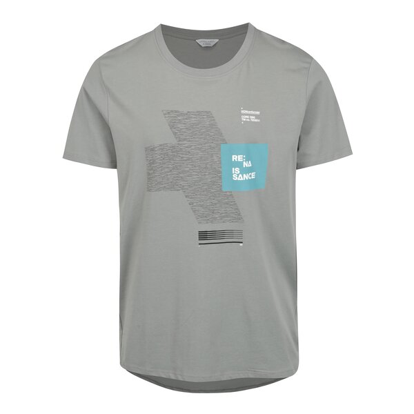 Tricou gri cu print si spate alungit Jack & Jones Hake