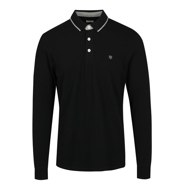 Bluza polo negru & alb Jack & Jones Premium Paulos