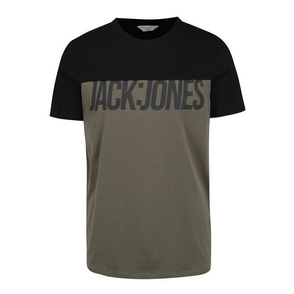 Tricou kaki cu print Jack & Jones Char