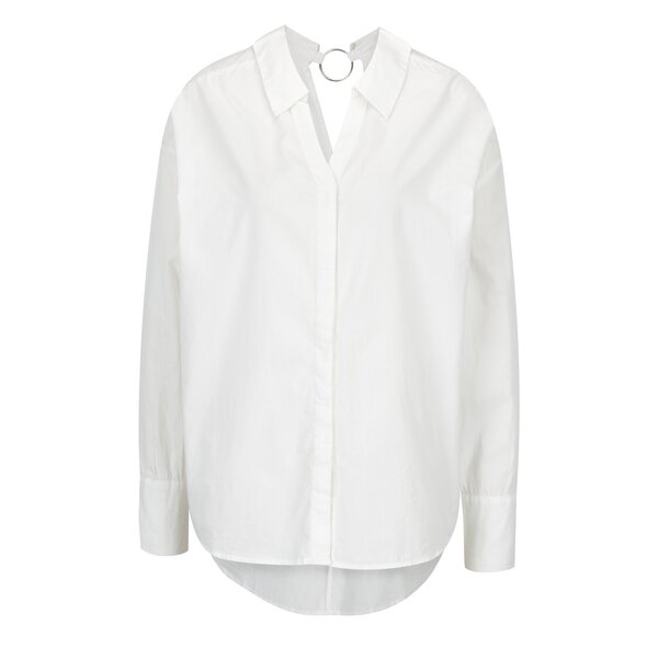 Bluza alba cu inel decorativ la spate VERO MODA Cherry ring