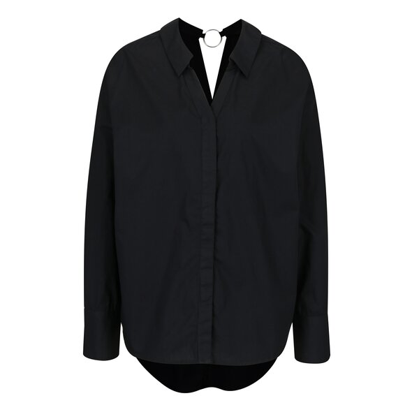 Bluza neagra cu inel decorativ la spate VERO MODA Cherry ring