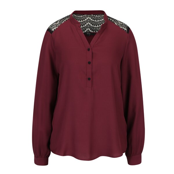 Bluza bordo cu detalii din dantela - VERO MODA Sharpa