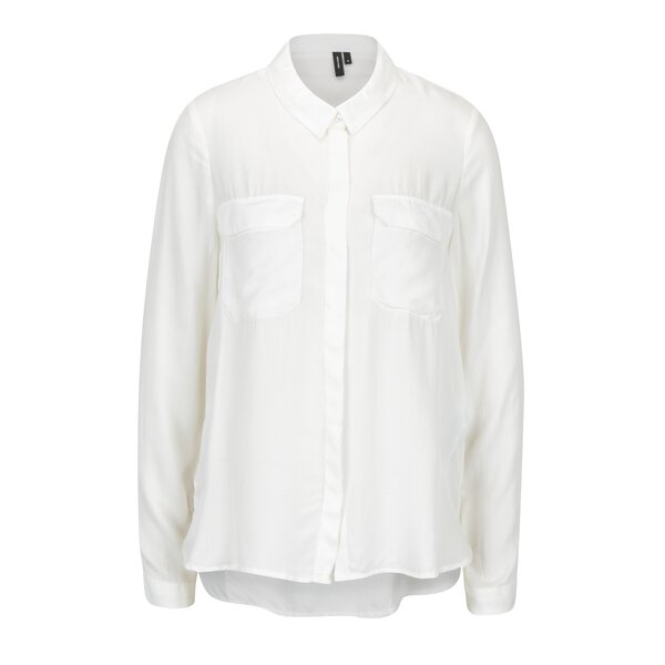 Camasa alba cu buzunare la piept VERO MODA Koko